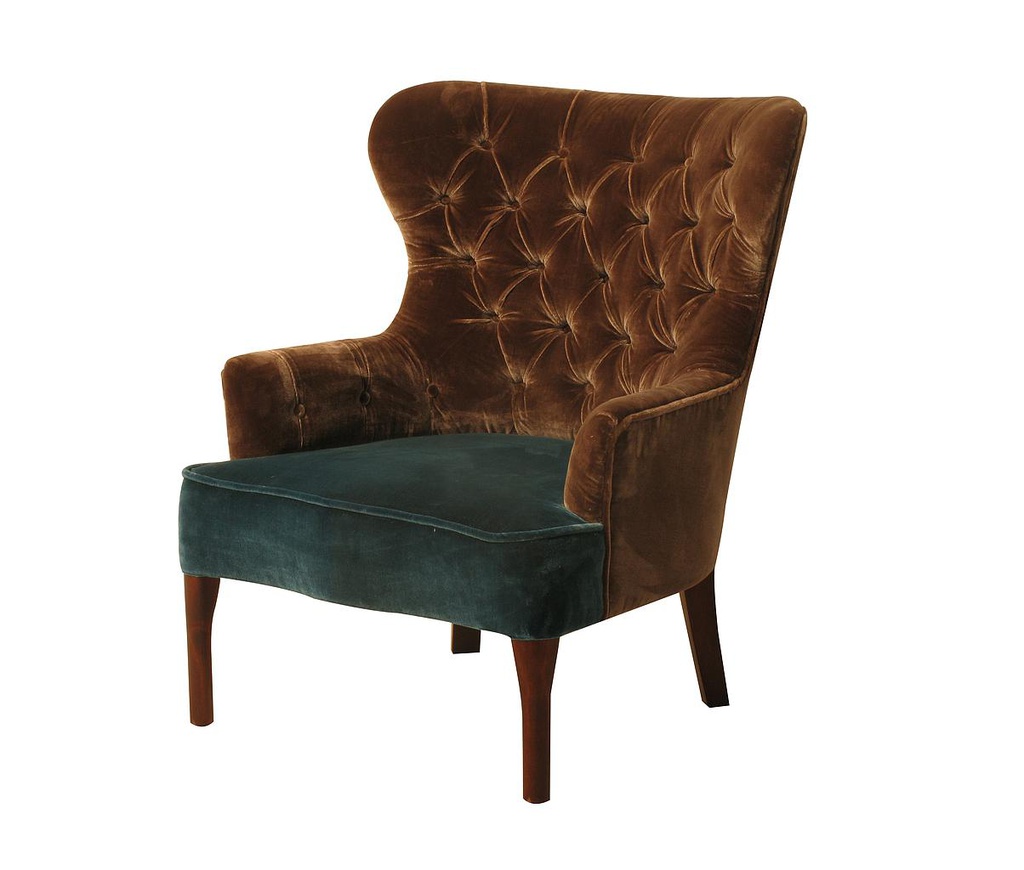 Simone silk velvet arm chair